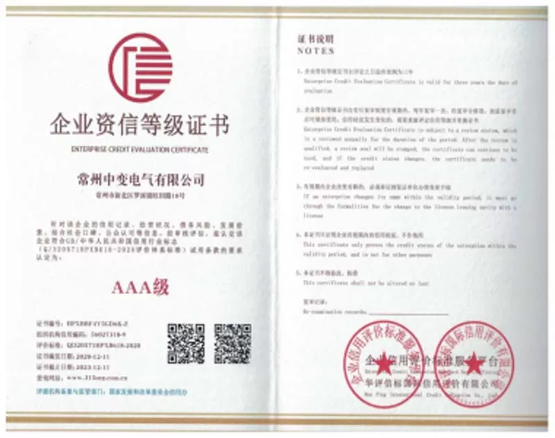 AAA Enterprise Credit Rating Certificate